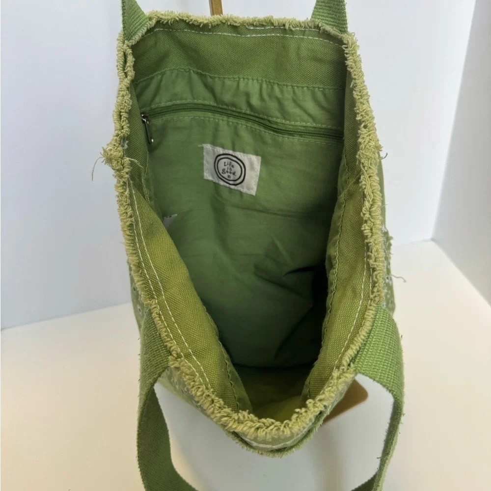 Life is good small green tote